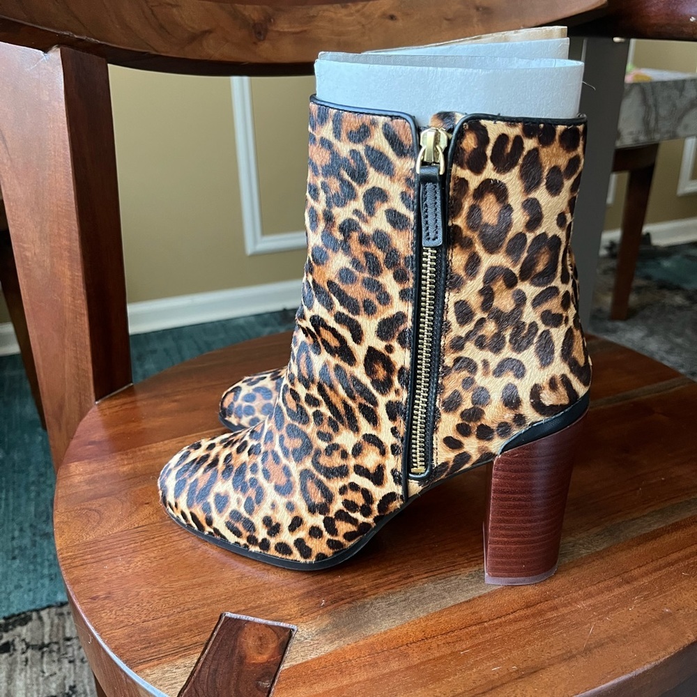 Katherine Kelly Jaymie Natural Calf Hair Leopard Print Boots - Picture 4 of 14